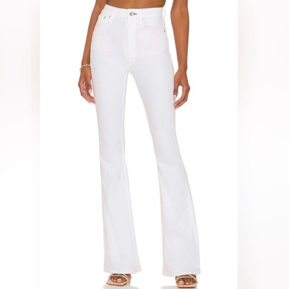 rag & bone Casey High Rise Flare Jeans in Optic White Size 27 (NWT) Retail $255 - Picture 1 of 4